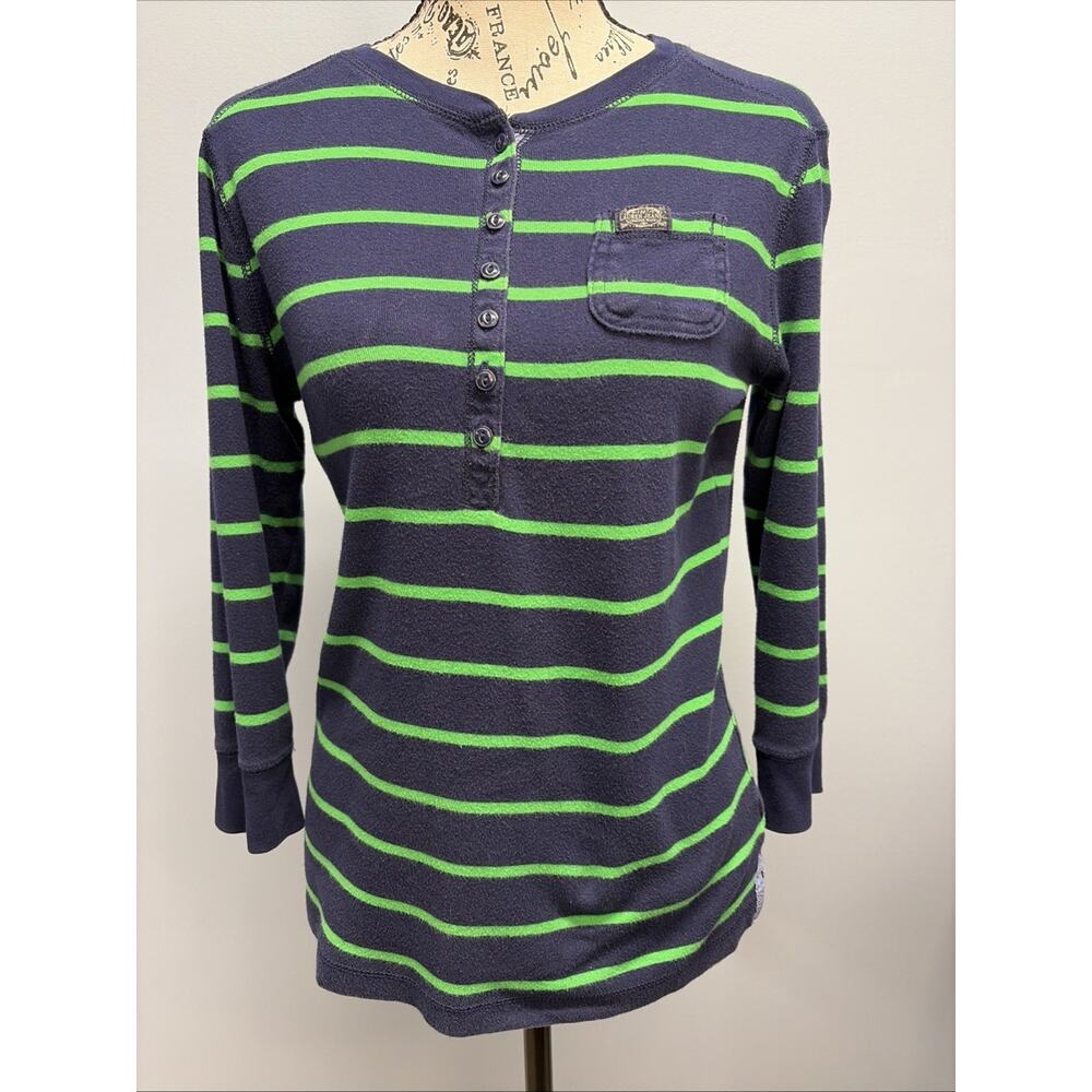 VINTAGE Lauren Ralph Lauren Jeans Co. Women's Shirt Size S Striped 1/4 Button